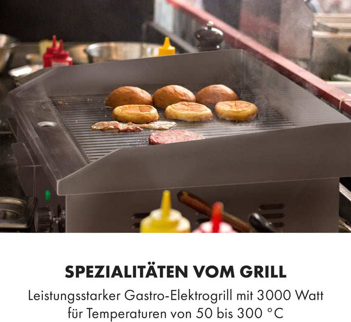 Klarstein Elektrogrill, Grillplatte, Elektrische Grillplatte, Tischgrill, Elektrogrill aus Edelstahl
