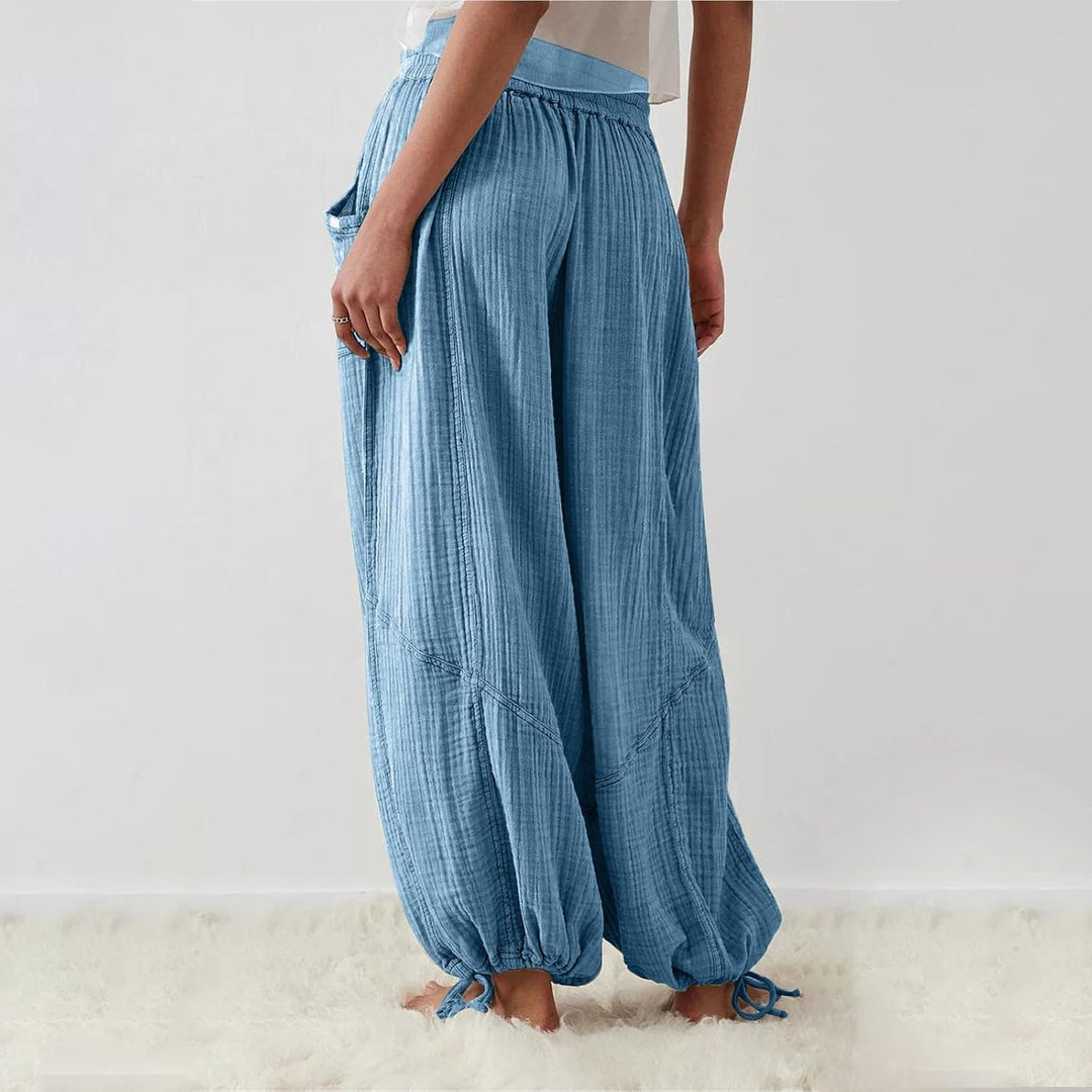 Hose Damen Sommer Grosse Grössen Leicht Lang Stoffhose Lockere Hose Damen Sommer Damen Stepp-Yogahos