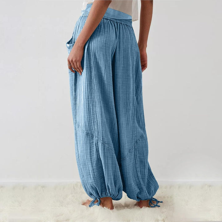 Hose Damen Sommer Grosse Grössen Leicht Lang Stoffhose Lockere Hose Damen Sommer Damen Stepp-Yogahos