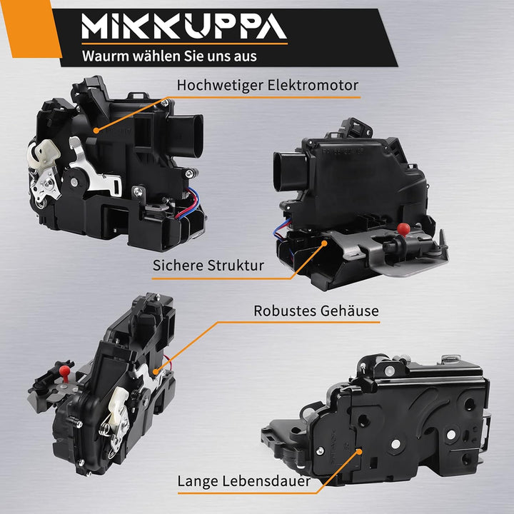 MIKKUPPA Stellmotor Türschloss Vorne Links Kompatibel mit Audi A4 A6 10-Polig Schloss mit Zentralver