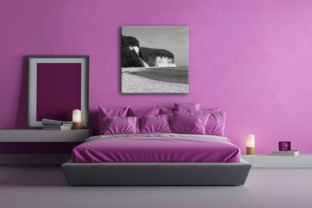 deyoli riesige Kreidefelsen auf Rügen im Format: 70x70 Effekt: Schwarz&Weiss als Leinwandbild, Motiv