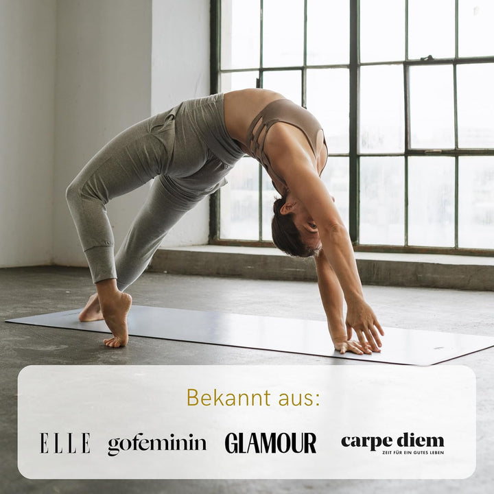 LOTUSCRAFTS® Yogamatte rutschfest, aus Naturkautschuk, universell einsetzbar als Yoga Matte, Sportma