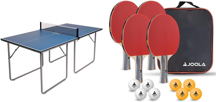JOOLA Tischtennistisch Midsize blau Platte + Tischtennis-Set Team School, blau Platte + Tischtennis-