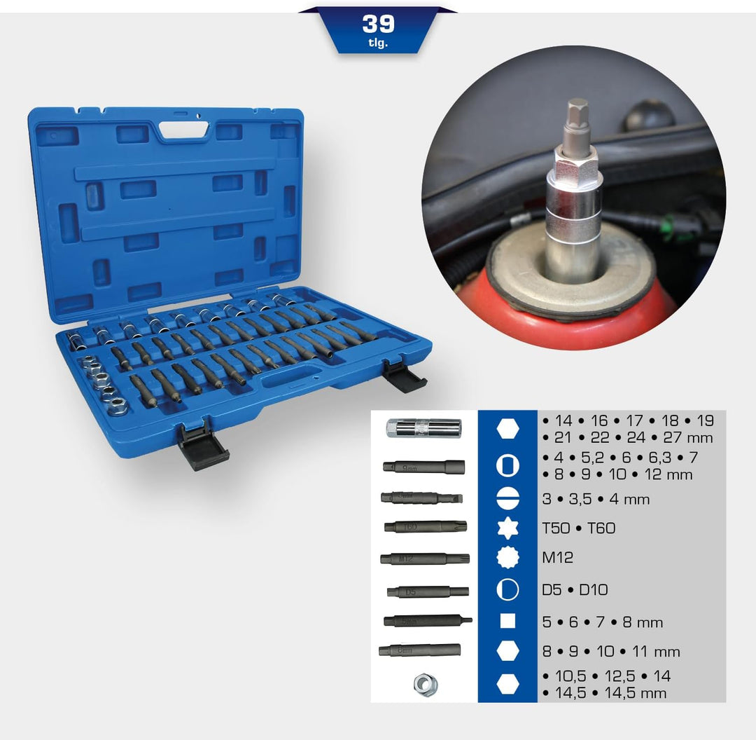 BRILLIANT TOOLS BT651050 Stossdämpfer-Werkzeug-Satz | 39-tlg. [Powered by KS TOOLS]