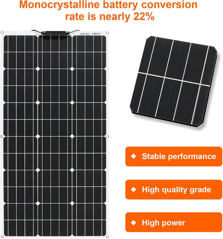 400W Solarpanel Kit 4 * 100W 18V Flexibles Solarpanel Photovoltaik Monokristallmodul 40A Solarregler