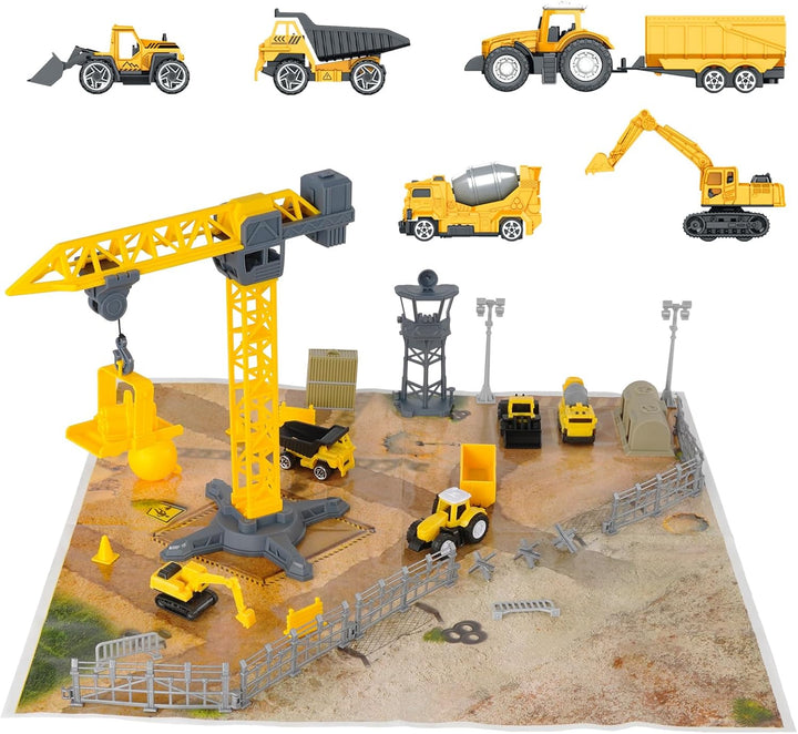 Spielzeug für Kinder ab 3 Jahren, Kinderspielgeräte wie Baumaschinen, Betonmischer, Bagger, Selbsten