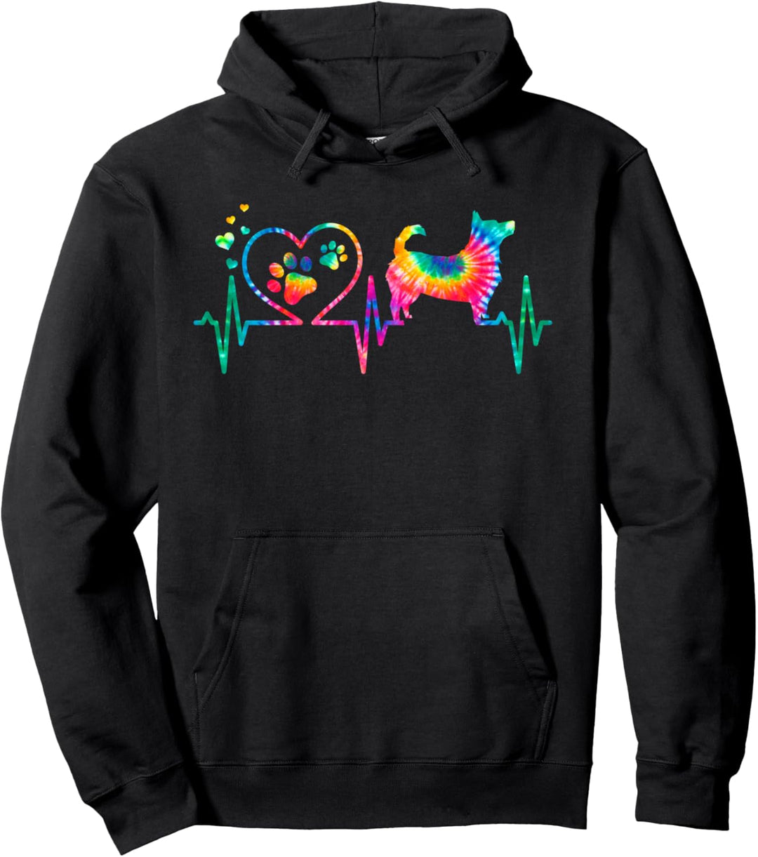 Lancashire Heeler Mama Papa Herzschlag Tie Dye Dog Geschenk Pullover Hoodie