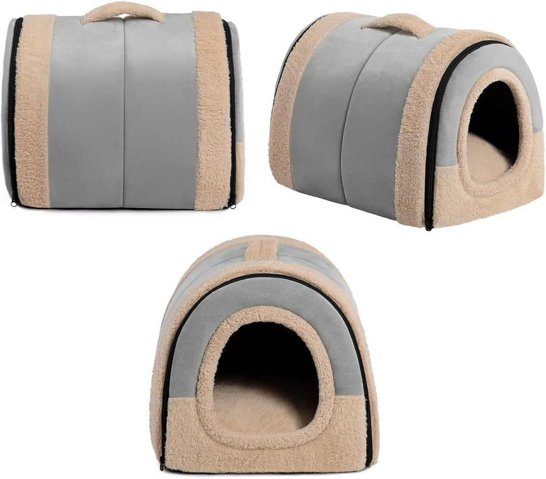 Hollypet Katzenbett Kleines Hundebett, 2-in-1 Faltbare Haustierbett für Katzen &amp; Kleine Hunde, Warme