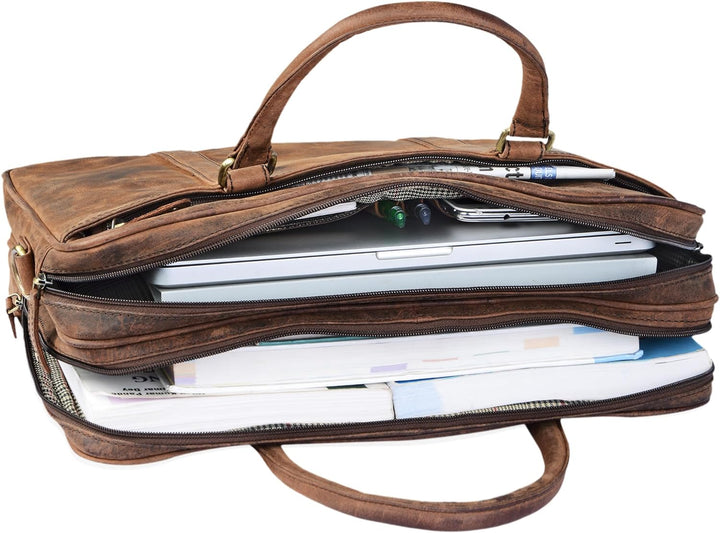 STILORD 'Dante' Business-Tasche Leder gross elegante Aktentasche Umhängetasche Laptoptasche 15.6 Zol
