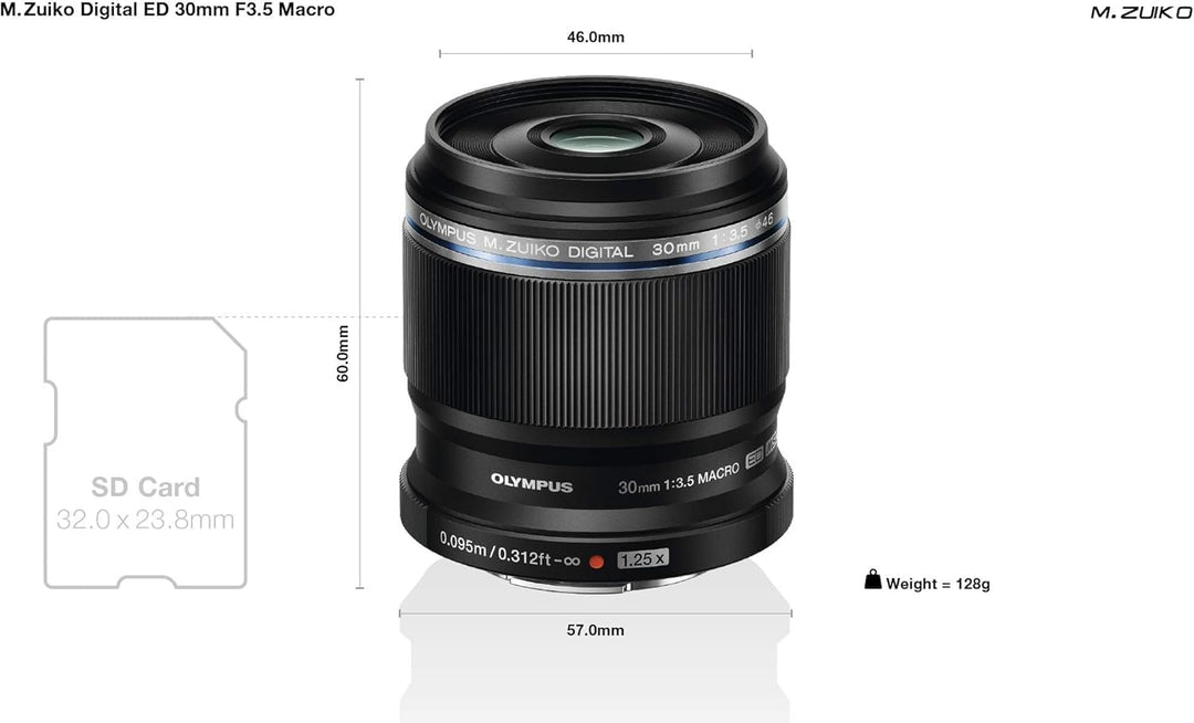 Olympus M. Zuiko Digital ED 30mm F3.5 Macro-Objektiv, geeignet für alle MFT-Kameras (Olympus OM-D &