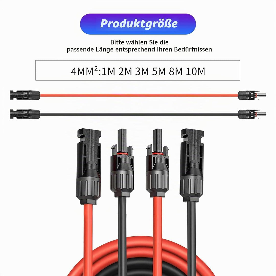 Gbformat Solarkabel 4mm2,Verlängerung 4MM² 10Meter, Solarstecker Solarkable Verlängerungskabel,pv Ka