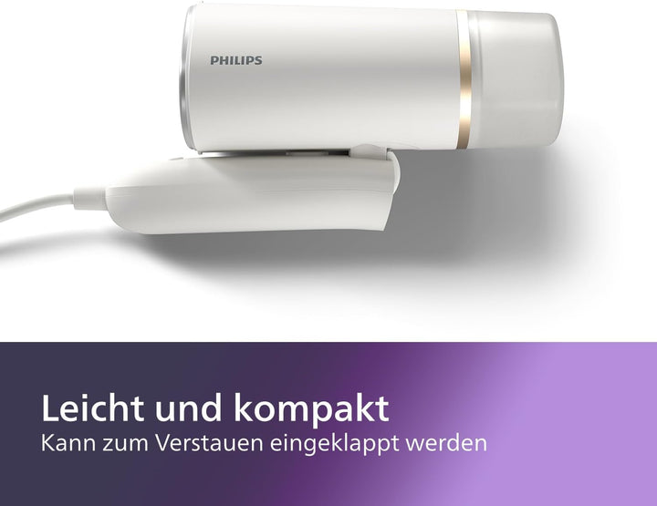 Philips Tragbarer Dampfglätter 3000 Series - 1000 W, Kompakt und Faltbar, konstante Dampfleistung 20
