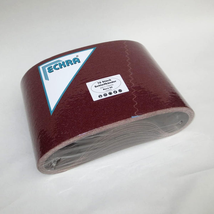 ECKRA 1242 10 Schleifbänder Gewebe 200 x 750mm P120, Rotbraun
