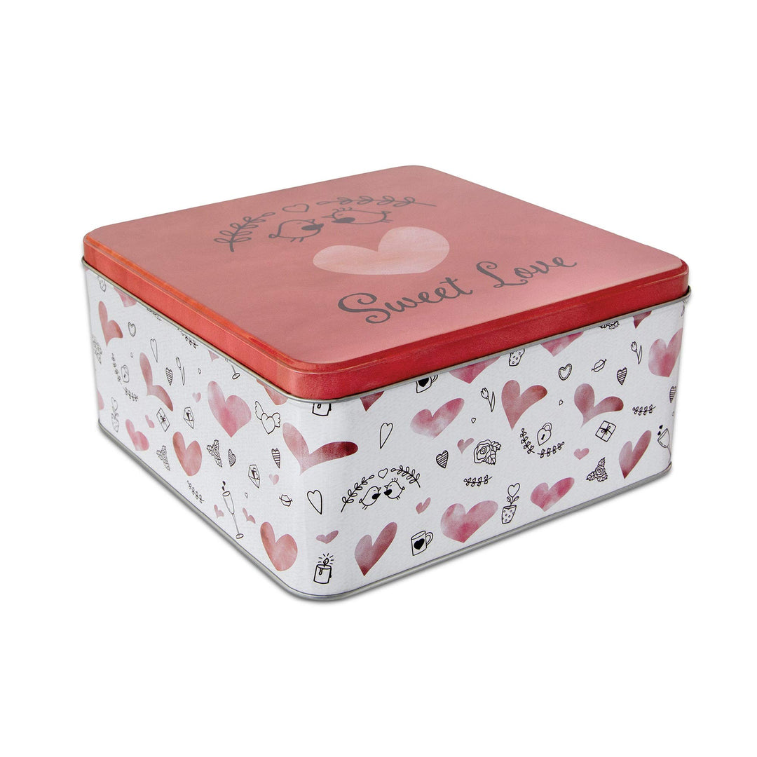 Städter 710153 Sweet Love Gebäckdose, Weissblech, 21 x 21 cm