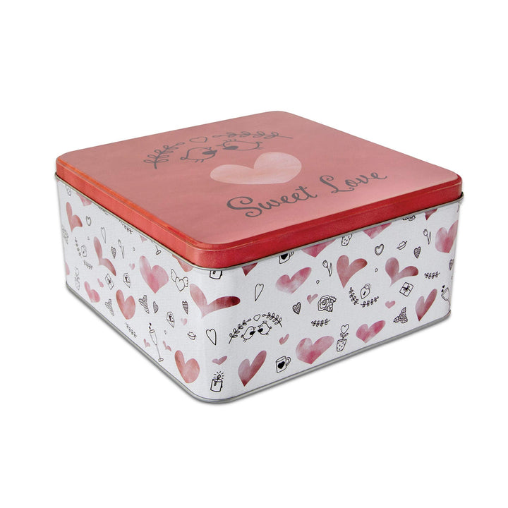 Städter 710153 Sweet Love Gebäckdose, Weissblech, 21 x 21 cm