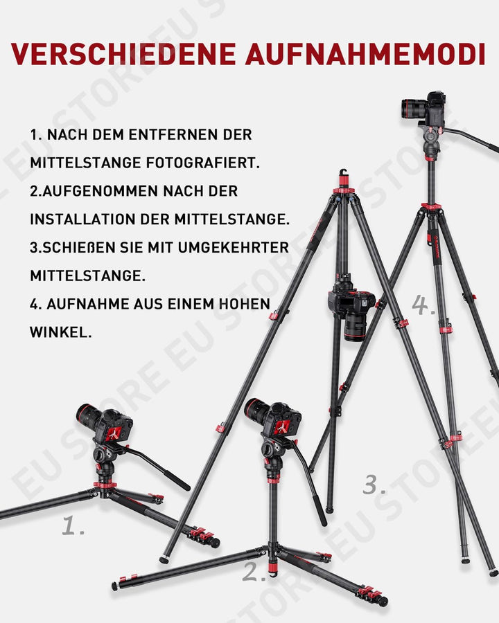 IFOOTAGE Gazelle Stativ TA6S Uprise + Komodo K5S,65"/165 cm Kamerastativ aus Aluminiumlegierung mit
