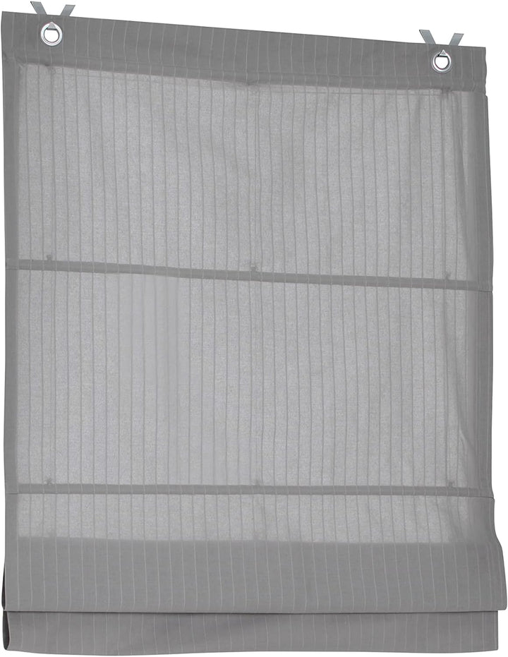 Raffrollo Ösenrollo Verlock gestreift Blickdicht grau Breite 120 x Höhe 140 cm 120 x 140 cm Grau, 12