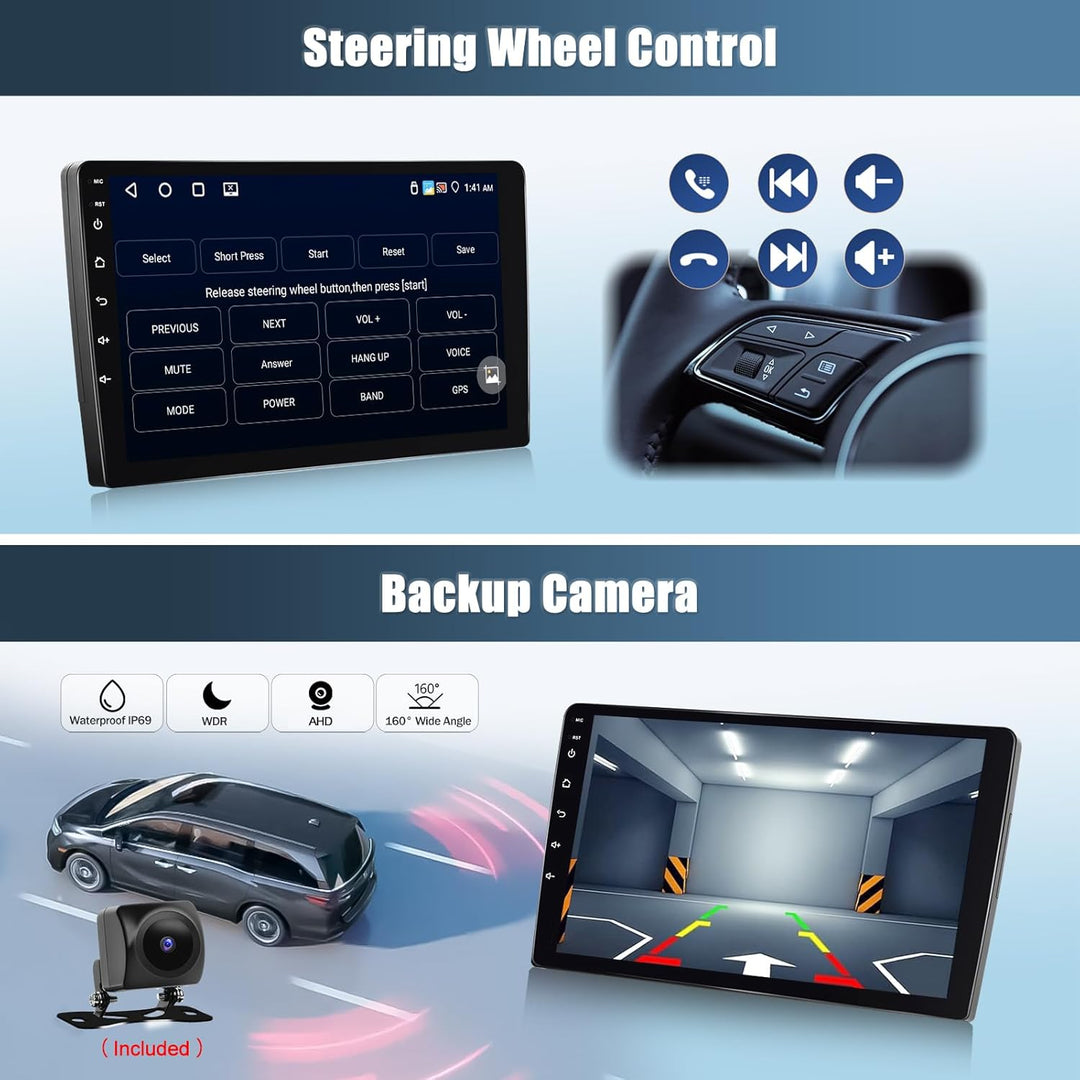 CAMECHO 4+64G Android 15 Autoradio für Porsche Cayenne 2002-2010 mit Rückfahrkamera, 9 Zoll Bluetoot