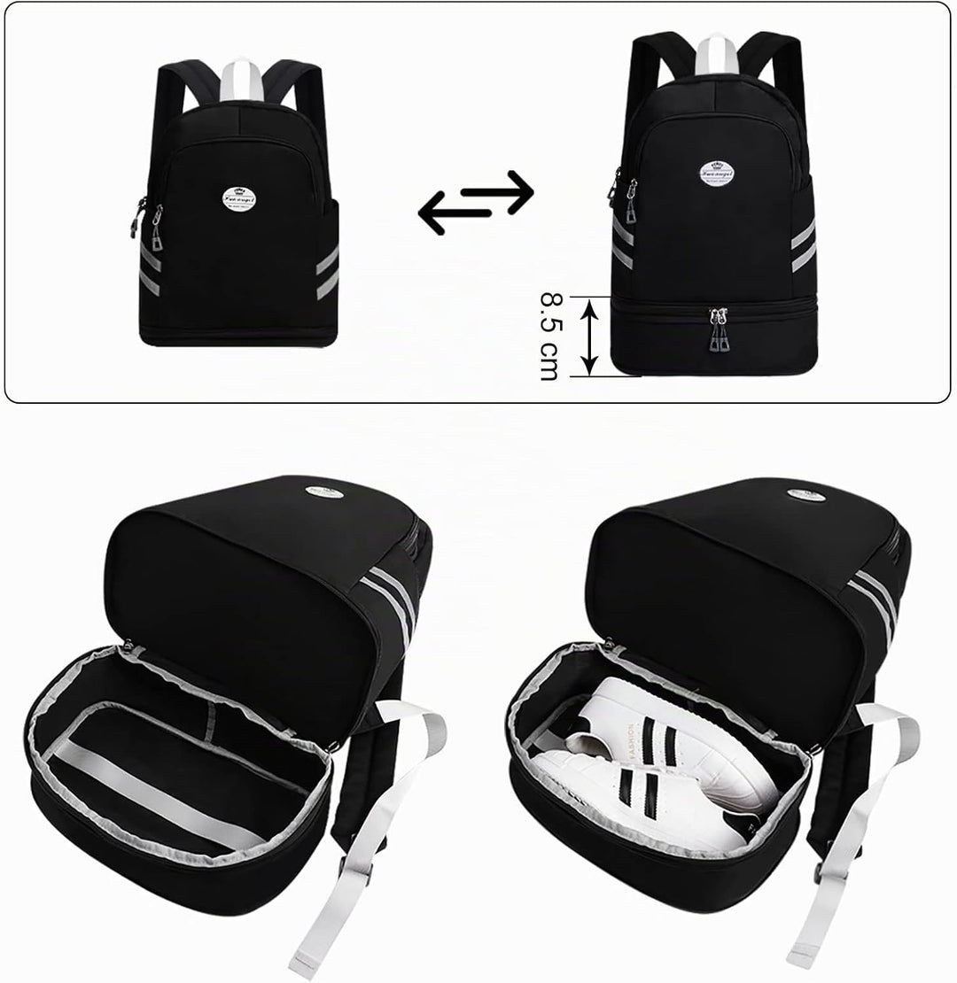 HUA ANGEL Rucksack Damen GrossE KapazitäT Faltbarer EIN Wochenende Sportrucksack Mit Schuhfach Und N