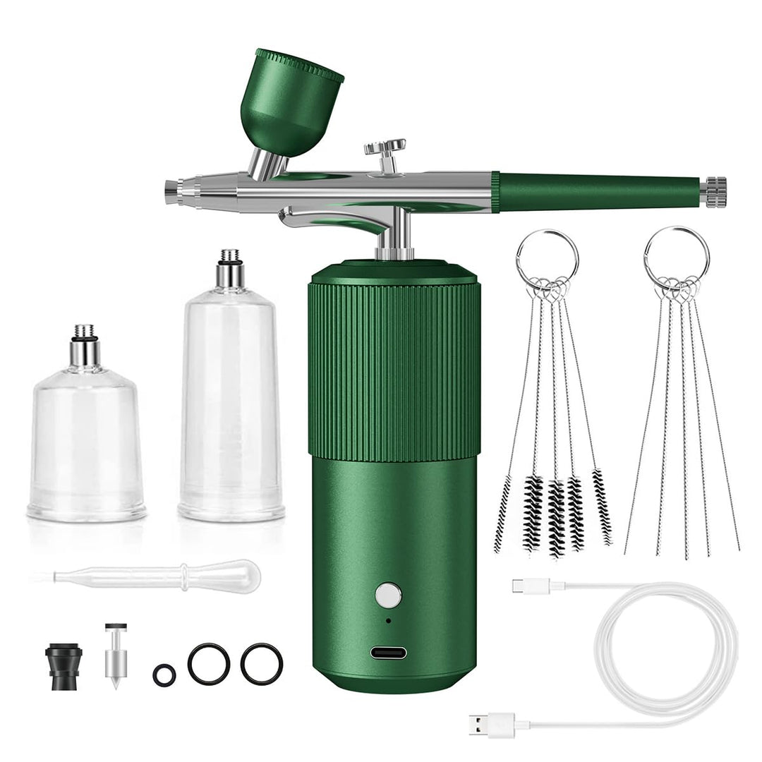Tragbares kabelloses Airbrush-Set mit Kompressor – 0,3-mm-Düse, ideal für Make-up, Nagelkunst, Kuche