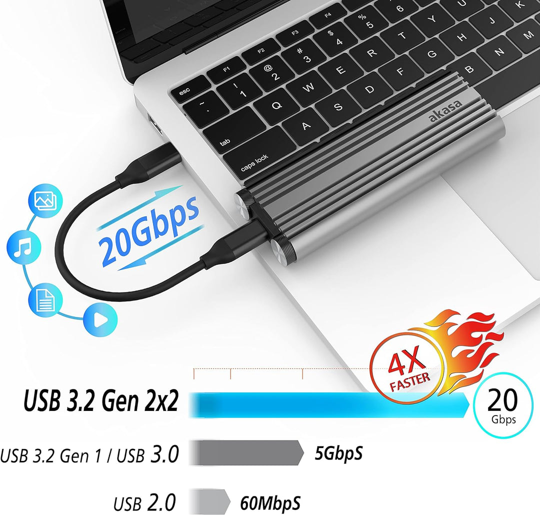 Akasa AK-ENU3M2-07 Boîtier de disques de stockage Enceinte ssd Aluminium M.2