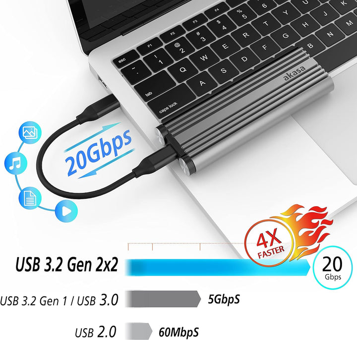 Akasa AK-ENU3M2-07 Boîtier de disques de stockage Enceinte ssd Aluminium M.2