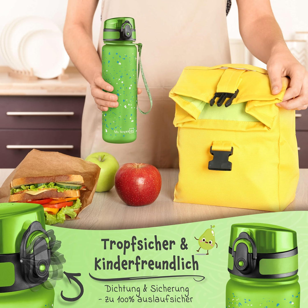 My Vesperbox - Mini Lite Set – Bento Box &amp; Trinkflasche 500ml – Lunchbox mit variablen Fächern – Bro