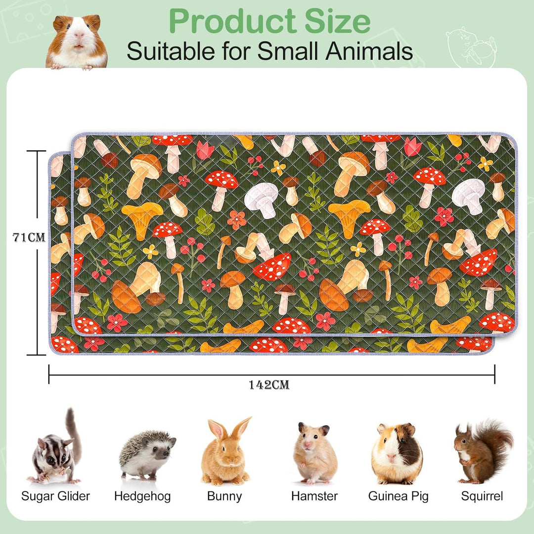 2 Pack Wiederverwendbare Unterlage für Meerschweinchen,Waschbar,Kleintier Matten für Kaninchen,Hamst