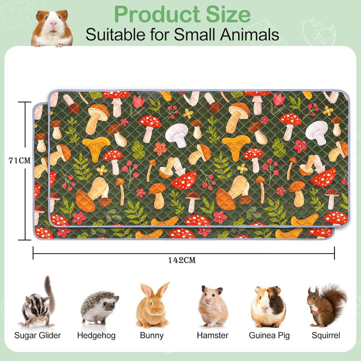 2 Pack Wiederverwendbare Unterlage für Meerschweinchen,Waschbar,Kleintier Matten für Kaninchen,Hamst
