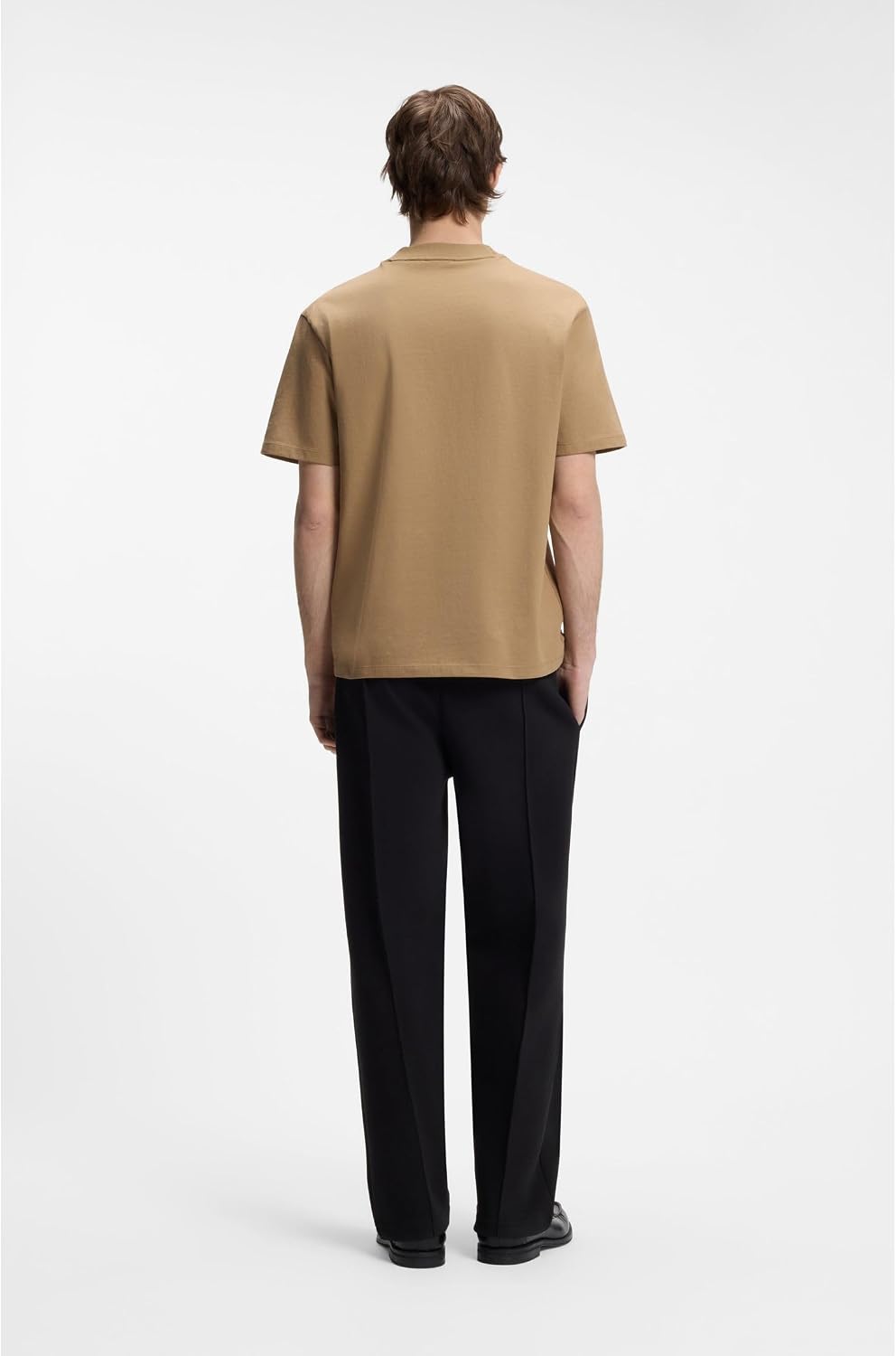 HUGO Herren Dapolino Relaxed-Fit T-Shirt aus Baumwoll-Jersey mit Logo-Print S Beige Overflow 928, S