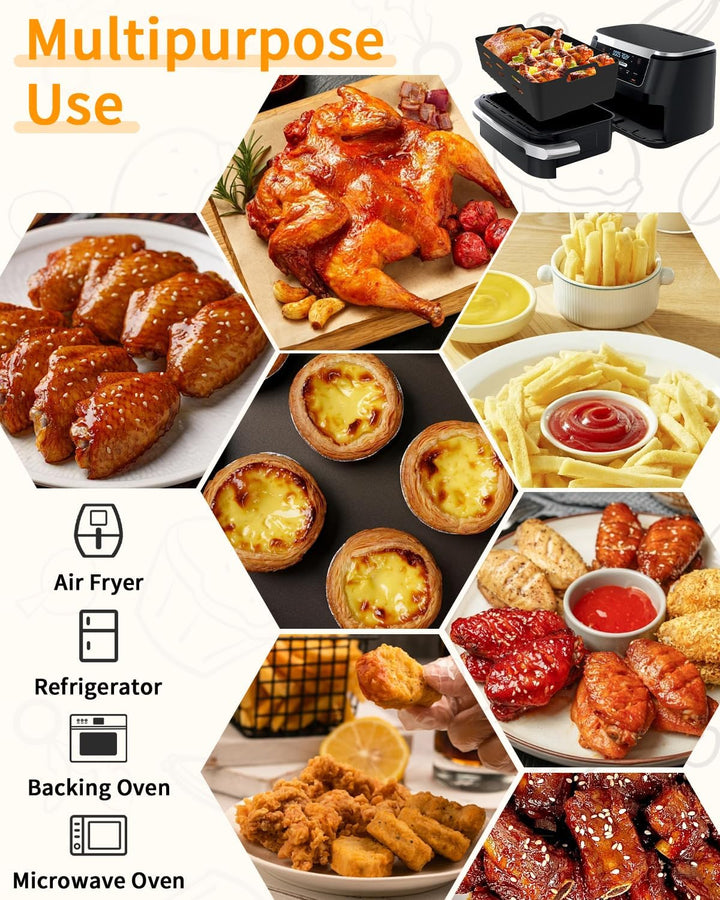 Air Fryer Zubehör, 3PCS Silikonform Air Fryer Zubehör für Ninja 10,4L AF500EU, Wiederverwendbar für
