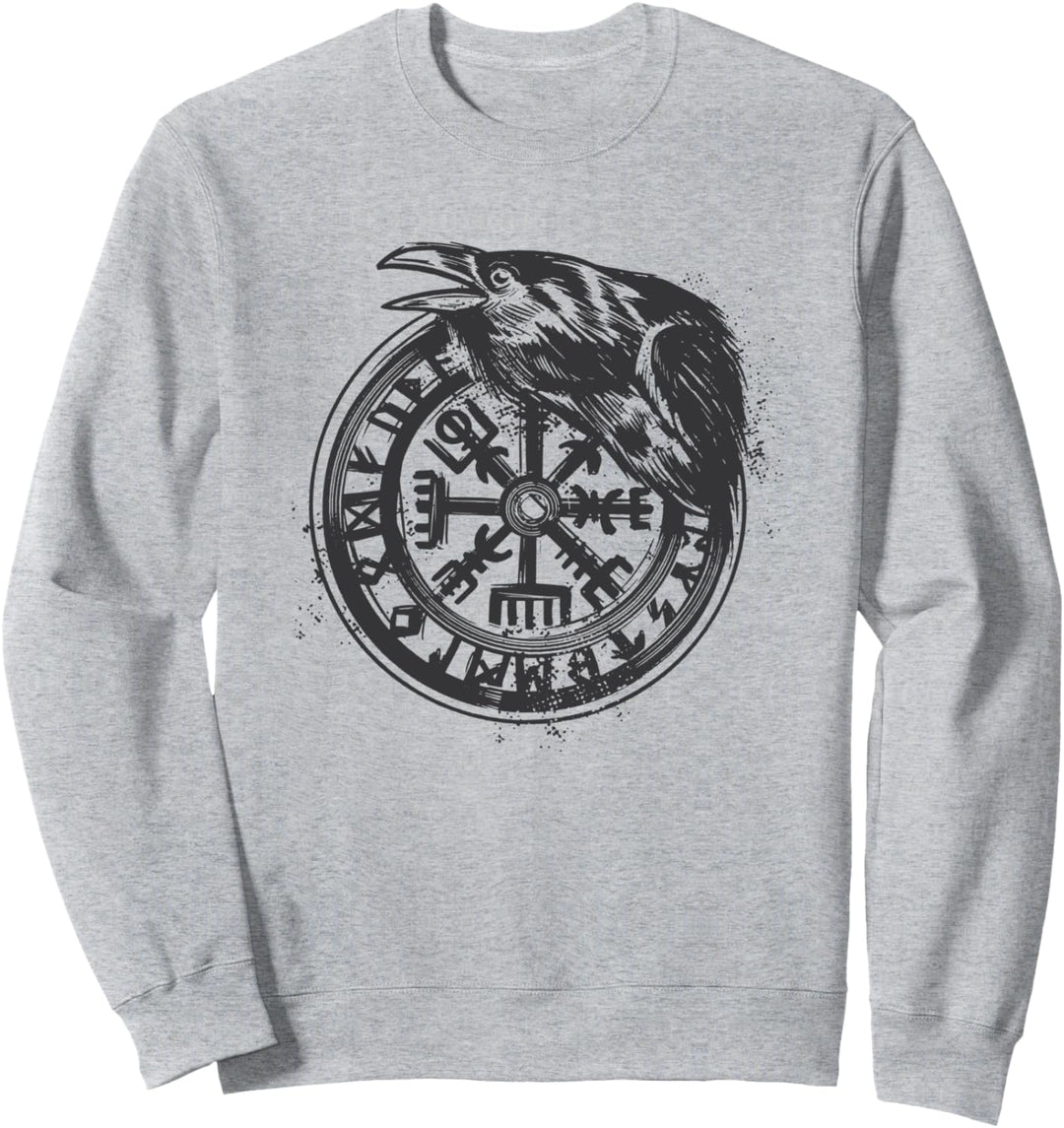 Wikinger Symbol Nordische Zeichen Keltisch Vegvisir Rabe Sweatshirt