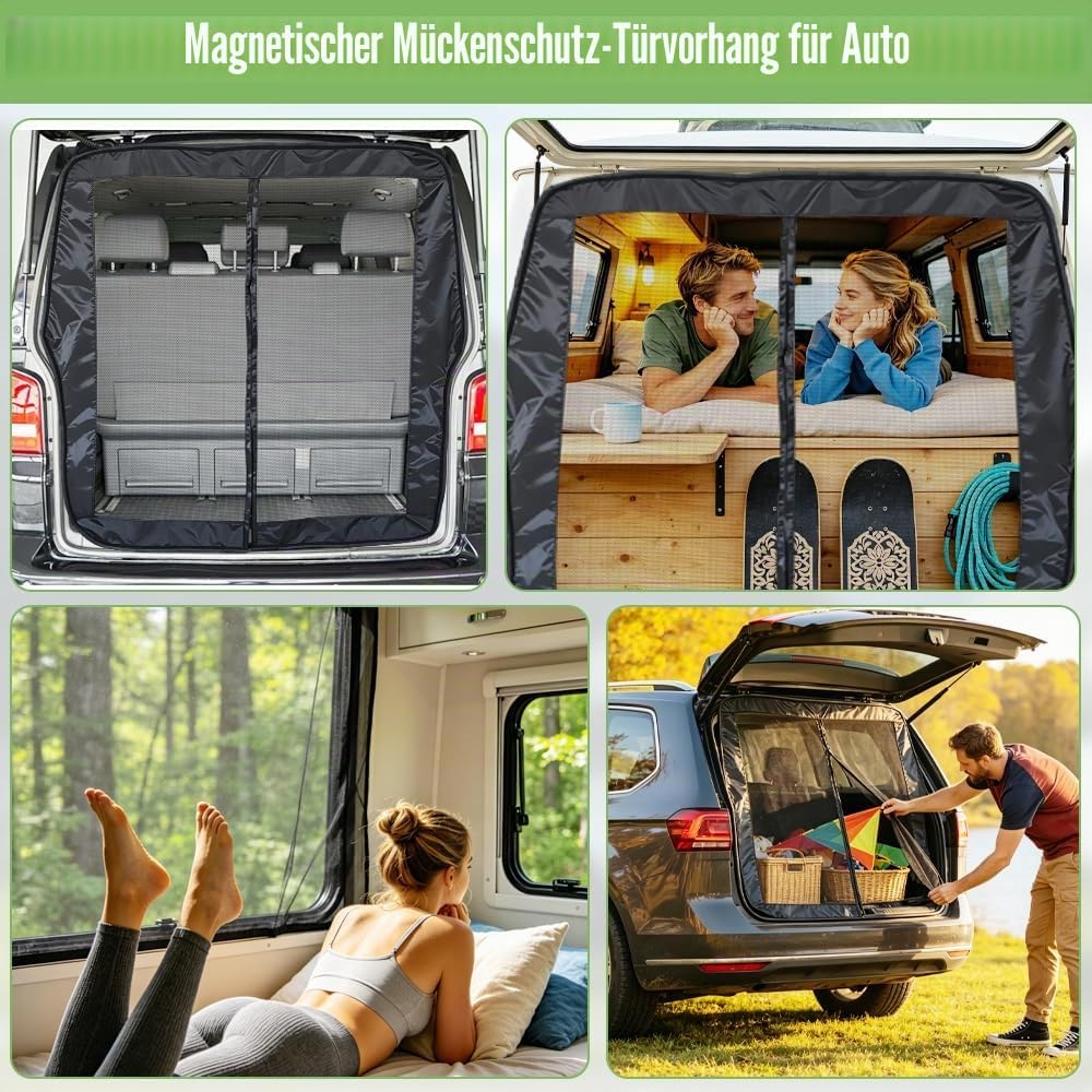 Moskitonetz Magnetisch für VW T5 T6, Sonnenschutz Auto Heckklappen, Fliegengitter Auto Insektennetz