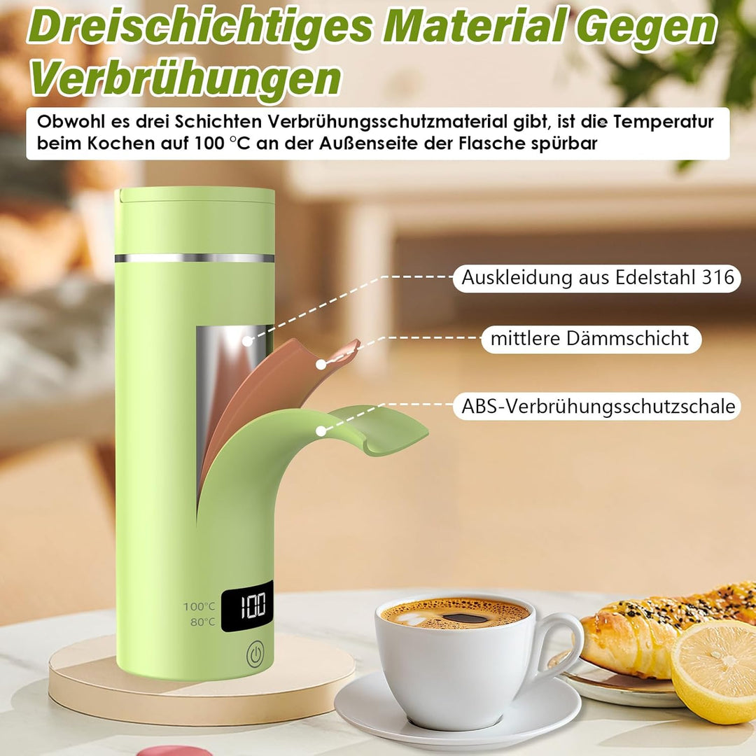 Elektrischer Reisewasserkocher Klein 500ML, Kleiner Wasserkocher Reise Schnelles Kochwasser Mini -Wa