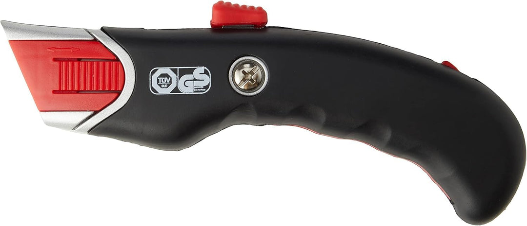 WEDO Safety Cutter Premium – Sicherheitsmesser mit automatischem Klingenrückzug, Metallgriff & Gummi