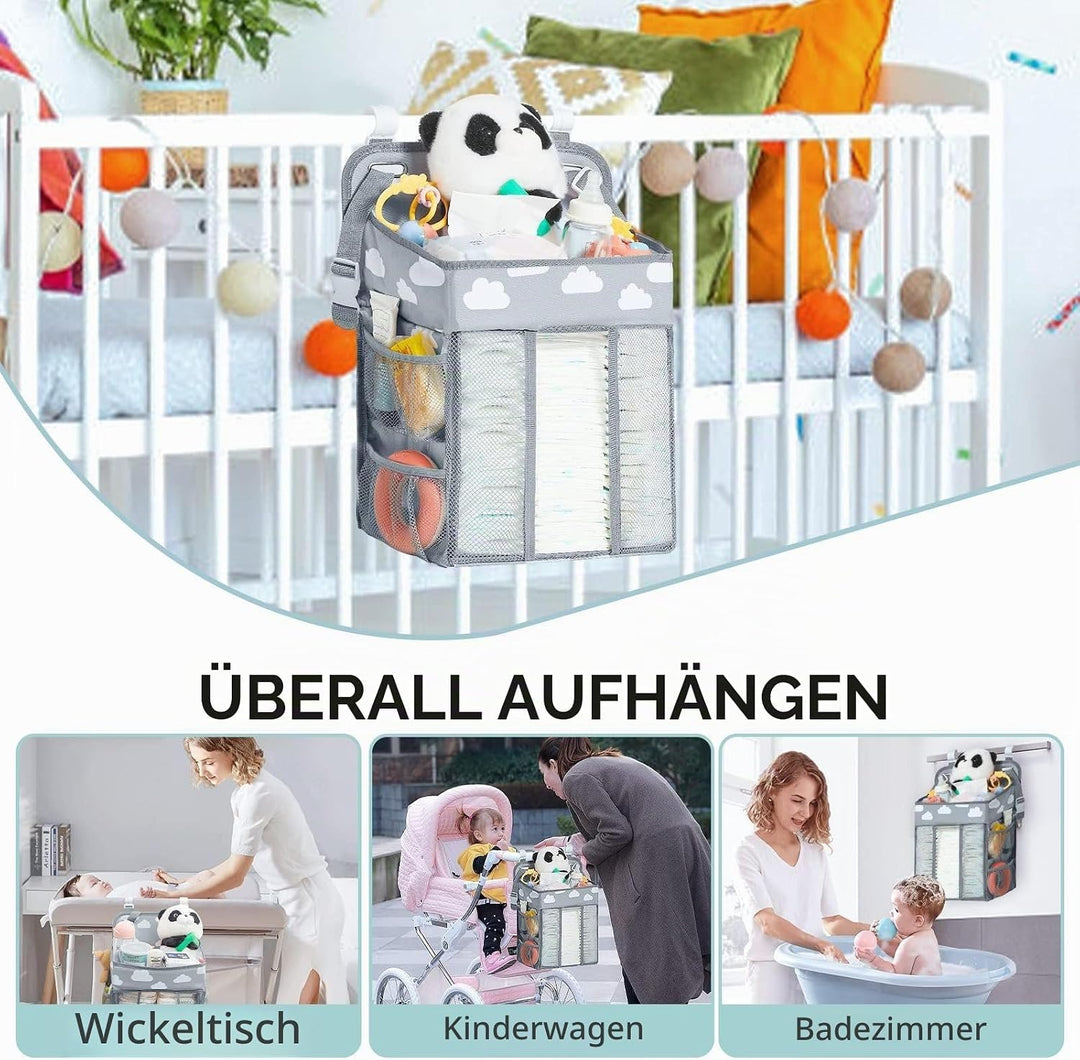 Hanging Windel Organizer, Baby Windel Caddy Organizer mit mehreren Taschen Windel-Aufbewahrungsorgan