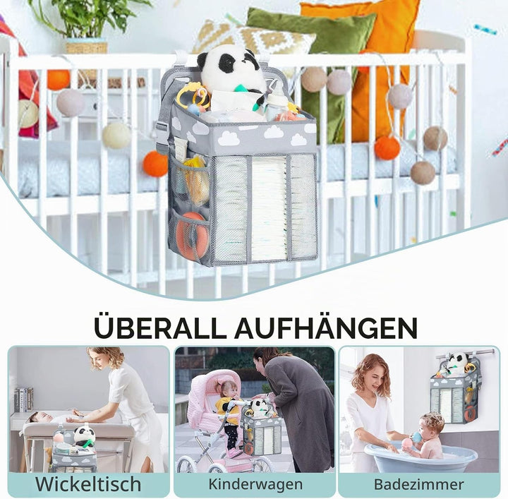 Hanging Windel Organizer, Baby Windel Caddy Organizer mit mehreren Taschen Windel-Aufbewahrungsorgan