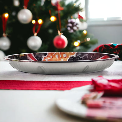 My-goodbuy24 Weihnachtsteller aus Metall - 4 Stück - Weihnachts- oder Nikolaus-Teller mit verschiede