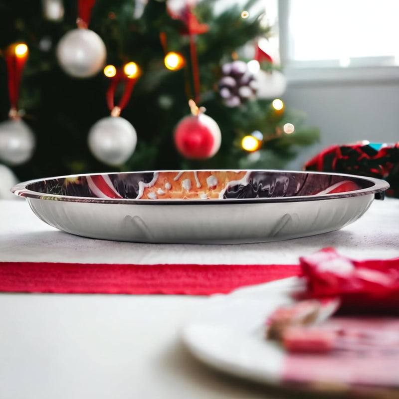 My-goodbuy24 Weihnachtsteller aus Metall - 4 Stück - Weihnachts- oder Nikolaus-Teller mit verschiede