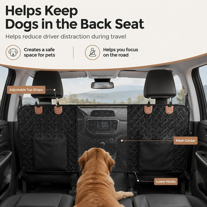 Hunde Auto Barriere, Hunde Netz für Auto Divider, Haustier Barriere mit 2 Mesh Organizer, Universal