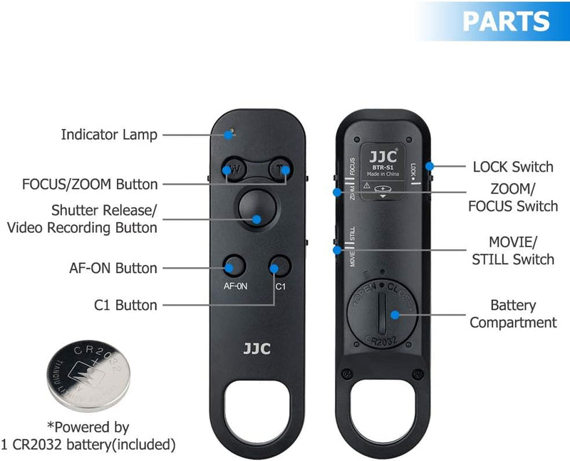 JJC RMT-P1BT Bluetooth Fernbedienung Kabelloser Fernauslöser für a7 IV III ZV-1 ZV-1F A7C II, A7C R,