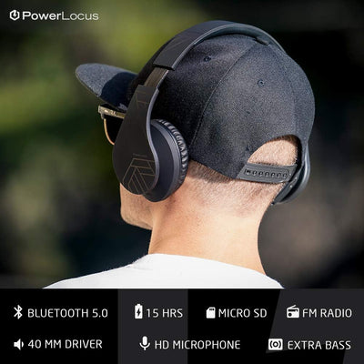 PowerLocus Bluetooth Over-Ear Kopfhörer, Kabellos Stereo Faltbare Kopfhörer Kabellose und Kabel-Kopf