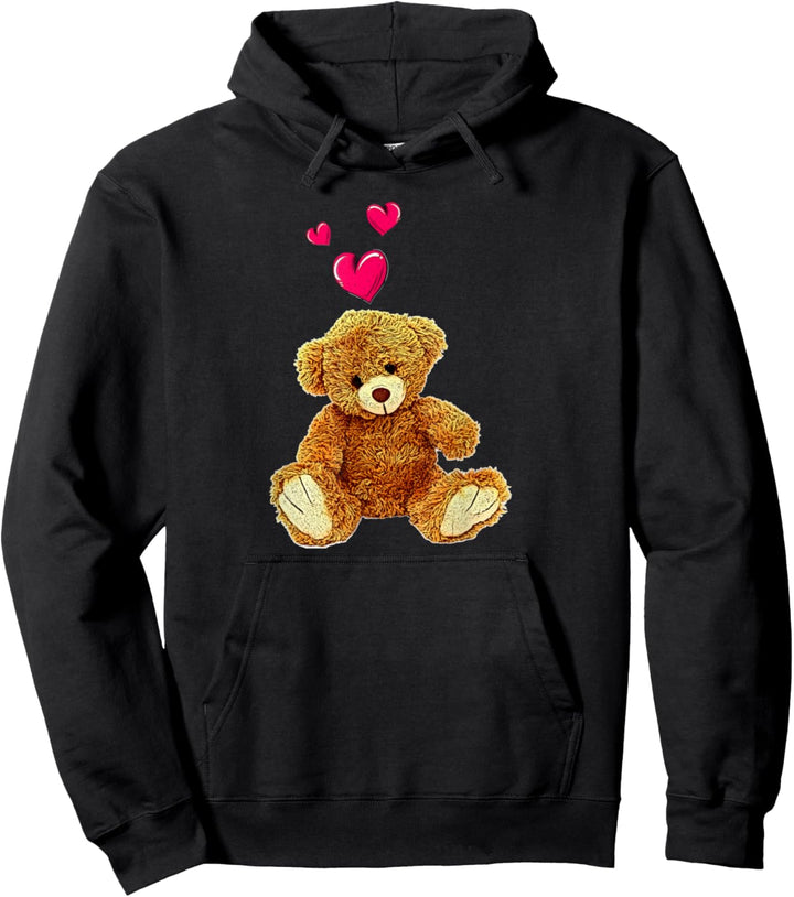 Teddybär und Herzen süsses Teddybärmotiv Pullover Hoodie
