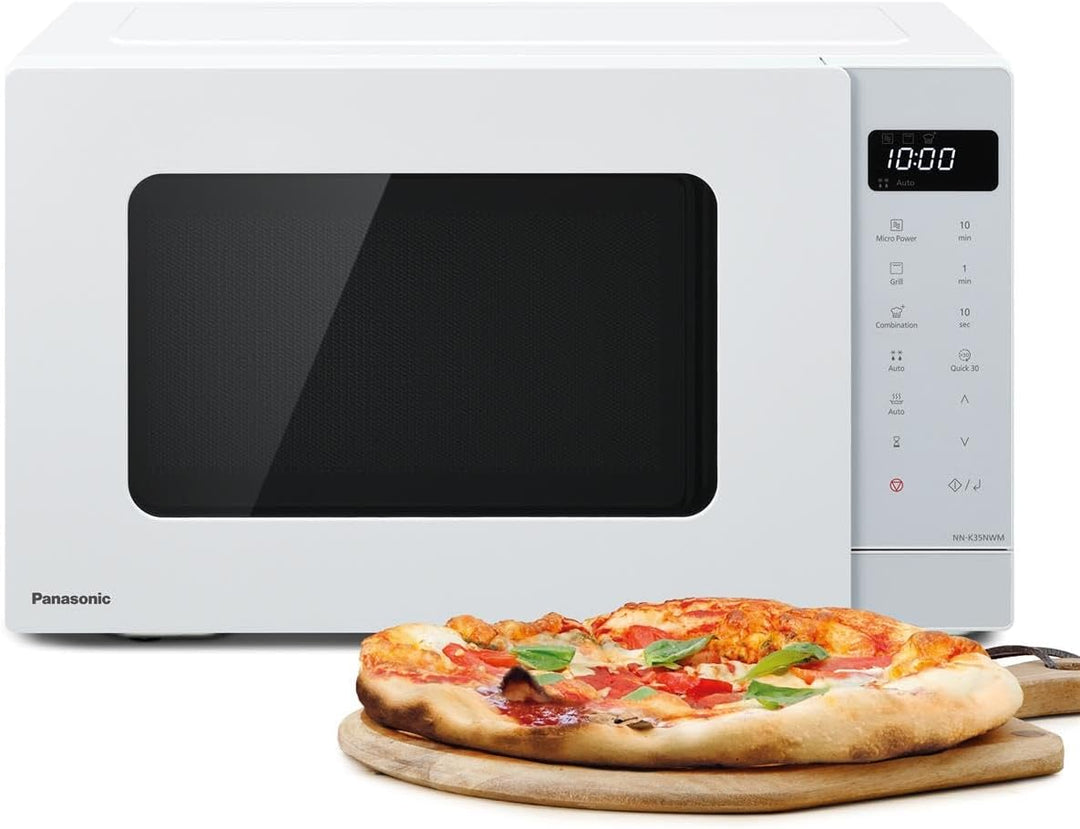 Panasonic NN-K35NWMEPG, Mikrowellenherd, 24 Liter, 900 W Leistung, 8 automatische Programme, Dual-Ko