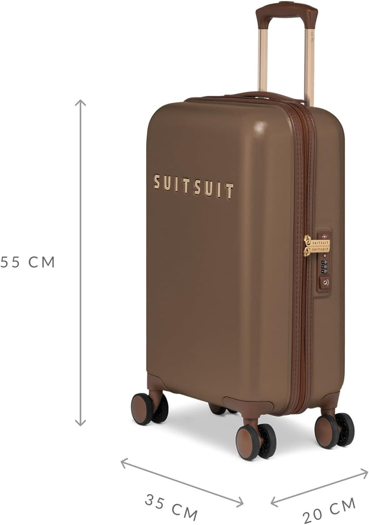 SUITSUIT Fab Seventies – Handgepäck-Koffer – TSA-Schloss – 4 Rollen – 33L – 55 cm – Braun Cocoa Brow