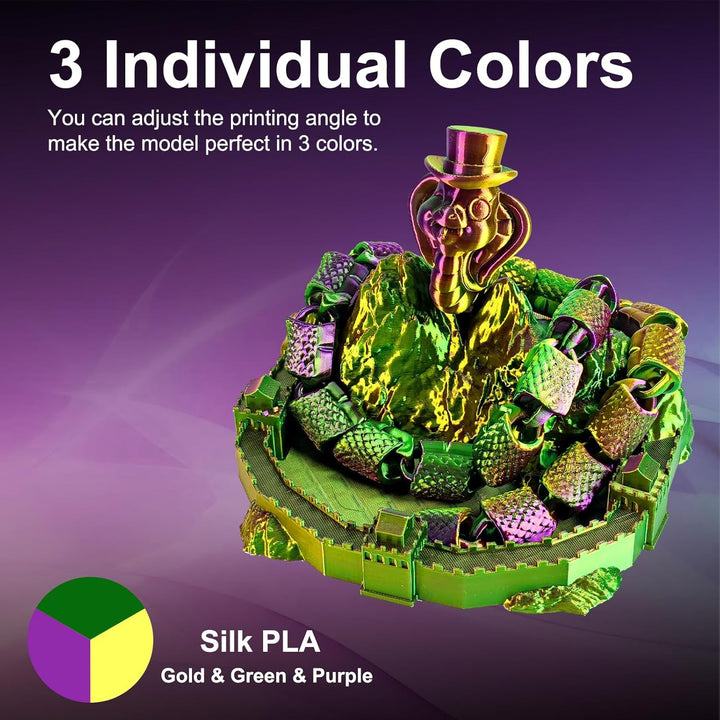 ERYONE Dreifarbiges Seiden PLA Filament 1.75mm,Seidiges Mehrfarbiges PLA-Filament für 3D-Drucker +/-