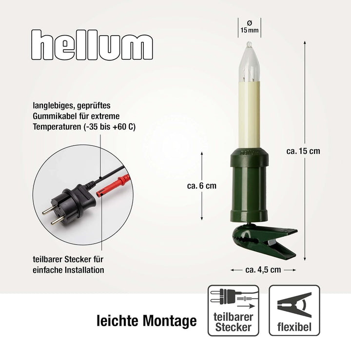 hellum Lichterkette aussen Weihnachten, Lichterkette Weihnachtsbaum Made-in-Germany, 11,2m Lichterke