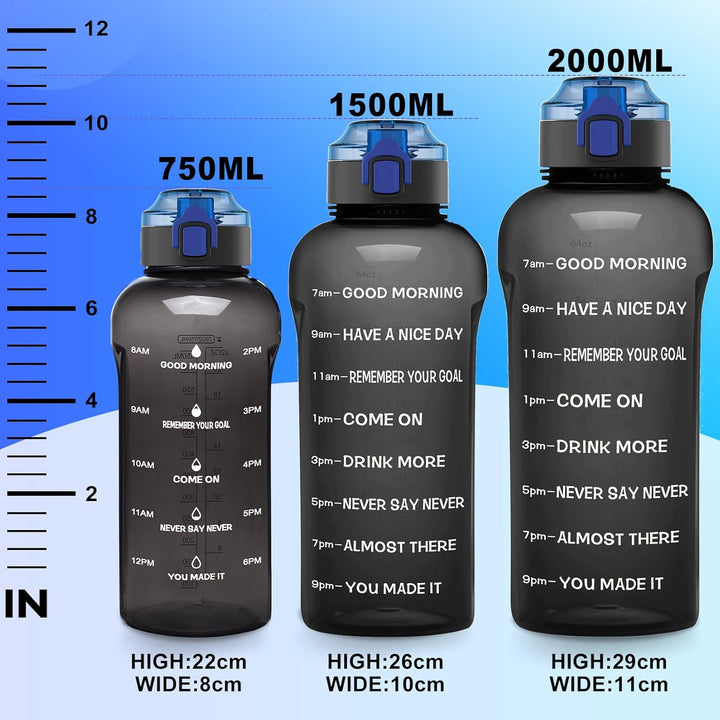 WEMEET Trinkflasche mit Fruchtfilter 2 Liter, [BPA Frei Tritan] Wasserflasche mit Zeitmarkierung, 20