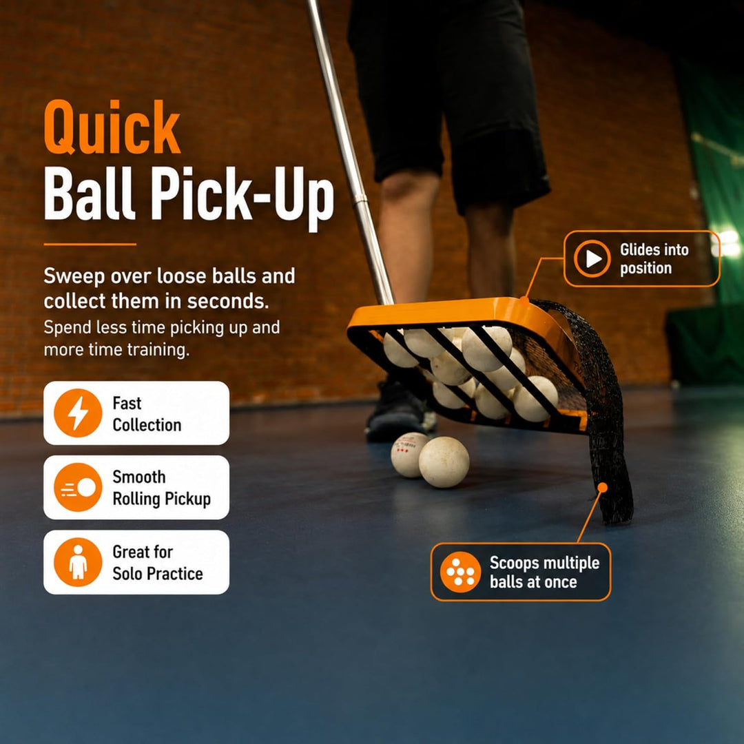 PICK 'N GO Tragbarer Ballpicker für Tischtennis, Ping Pong