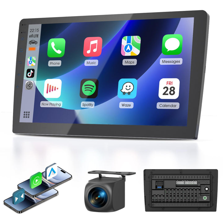 Haudio 2 Din Autoradio mit Apple CarPlay und Android Auto, 9 Zoll Autoradio mit HD-Rückfahrkamera, G